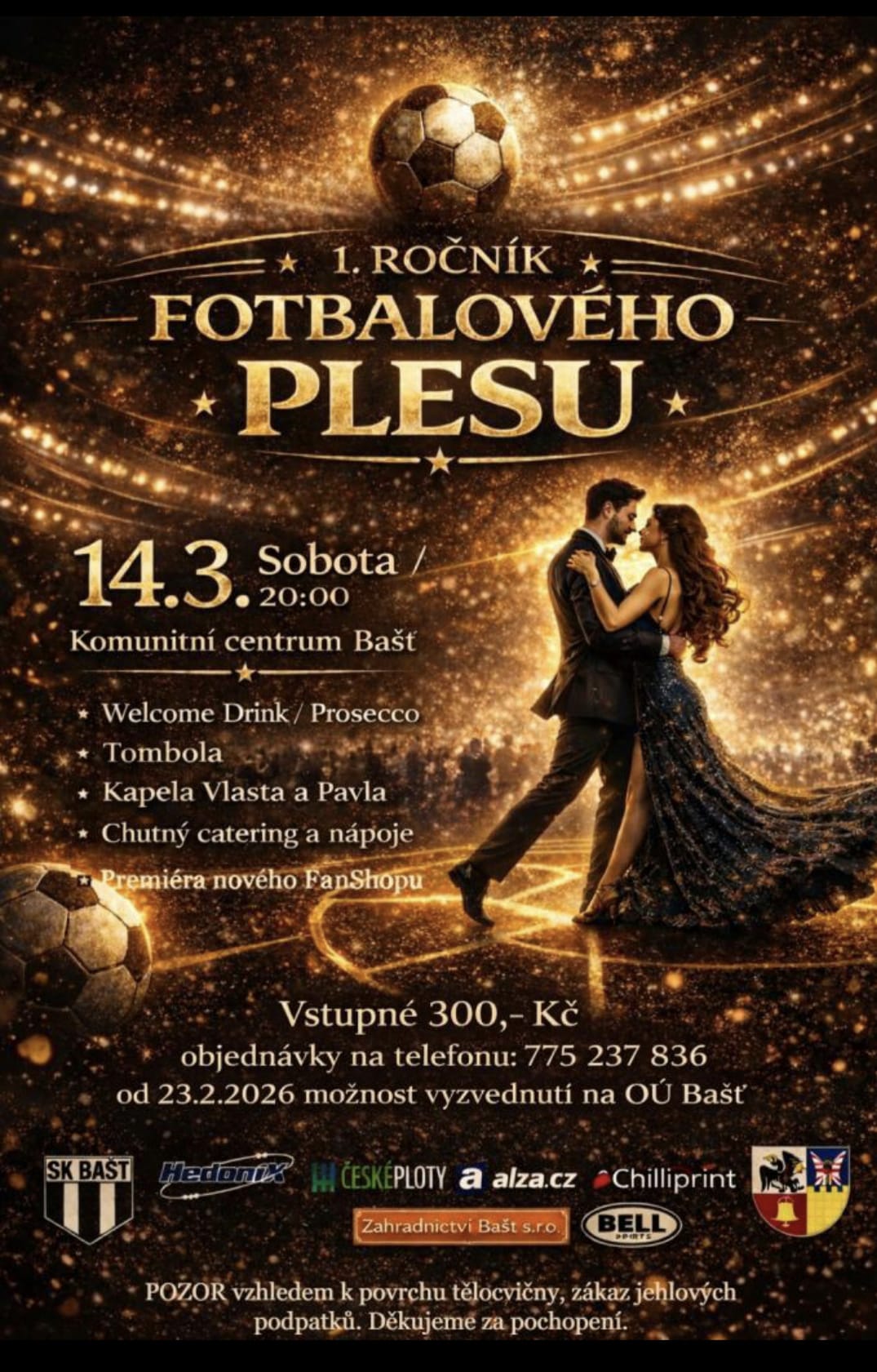 SK Bašť zve na svůj první reprezentační ples